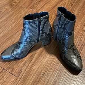Calvin Klein Snake Skin Booties NWOT